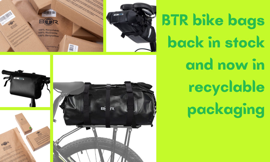 BTR bike bags back in stock and now in recyclable packaging