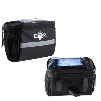 BTR Handlebar Bike Bag & LED Lights Cycling Bundle