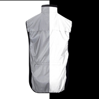 BTR Reflective Cycling & Running Gilet & Vest 3-P - 3 Pockets (2 Side & 1 Rear Pocket)