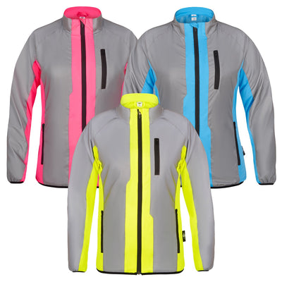 BTR Womens High Visibility Reflective Cycling & Running Jacket.