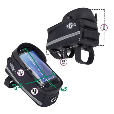 BTR Bike Crossbar Frame Bike Bag with Mobile Phone Holder - Gen 6