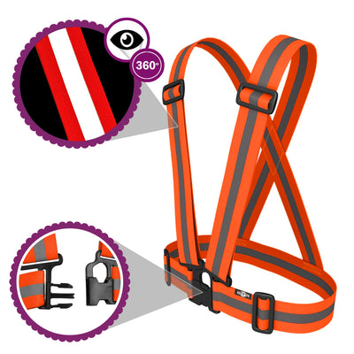 High Visibility Reflective Vest, Sash, for Running & Cycling
