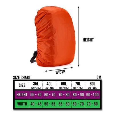 BTR Waterproof Backpack and Rucksack Covers. 35L - 70L - Five Colours