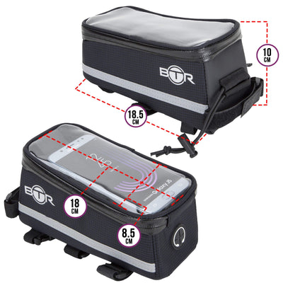 BTR Deluxe Bike Bag Phone Holder, Phone Mount & Waterproof Rain Cover GEN 5