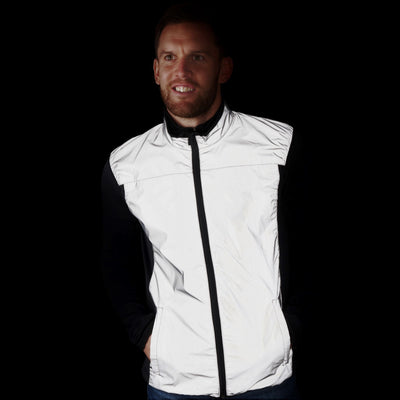 BTR Reflective Cycling & Running Gilet & Vest 3-P - 3 Pockets (2 Side & 1 Rear Pocket)