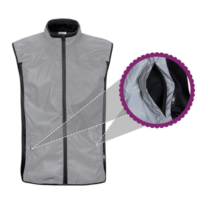 BTR Reflective High Vis Cycling & Running Vest, Gilet 2 Side Pockets - 2P (SECONDS)