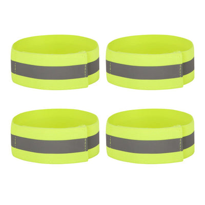 High Vis Yellow Reflective Ankle & Arm Bands For Cycling & Running