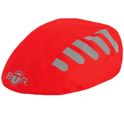 Waterproof high viz reflective red bike helmet cover