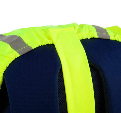 BTR Waterproof High Vis Reflective Backpack Rain Cover with 2 x LED Bicycle Lights