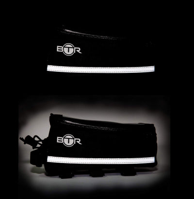 BTR Deluxe Bike Phone Bag with LED Bicycle Front & Rear Bike Lights