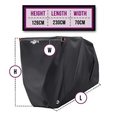 BTR Extra Large Heavy Duty Waterproof Bicycle Cover For 1 or 2 Bikes