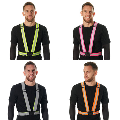 BTR Cycling & Running High Vis Reflective Fluorescent Vests, Sashes