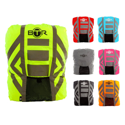 BTR High Visibility Reflective Waterproof Backpack Rucksack Rain Cover