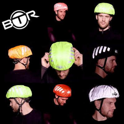 BTR Bicycle High Visibility Waterproof Bike Helmet Cover. High Viz