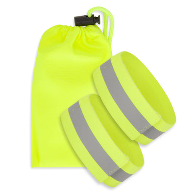 High Vis Yellow Reflective Ankle & Arm Bands For Cycling & Running