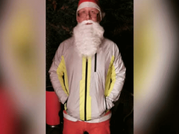 Father Christmas is ready for the Santa Run! Be Seen