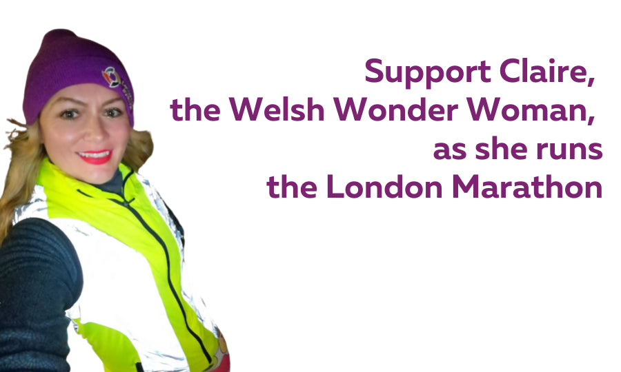 Welsh Wonder Woman Claire is running the London Marathon 2021 in aid of VICTA