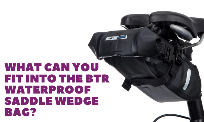 What can you fit into the BTR Waterproof Saddle Wedge Bike Bag?