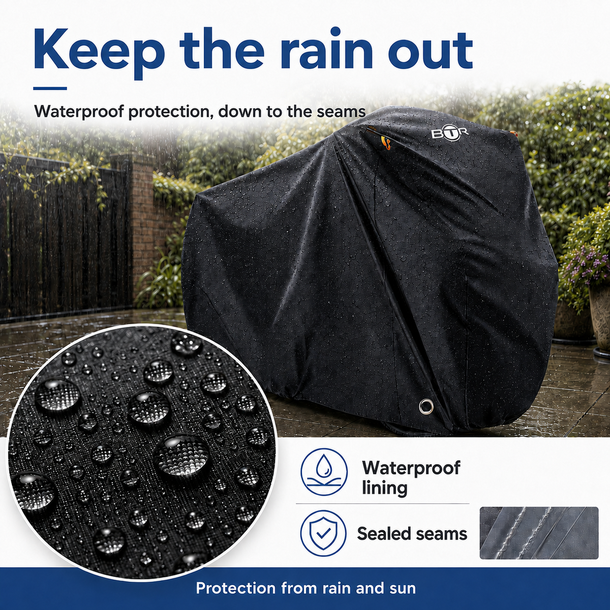 BTR Extra Large Heavy Duty Waterproof Bicycle Cover For 1 or 2 Bikes