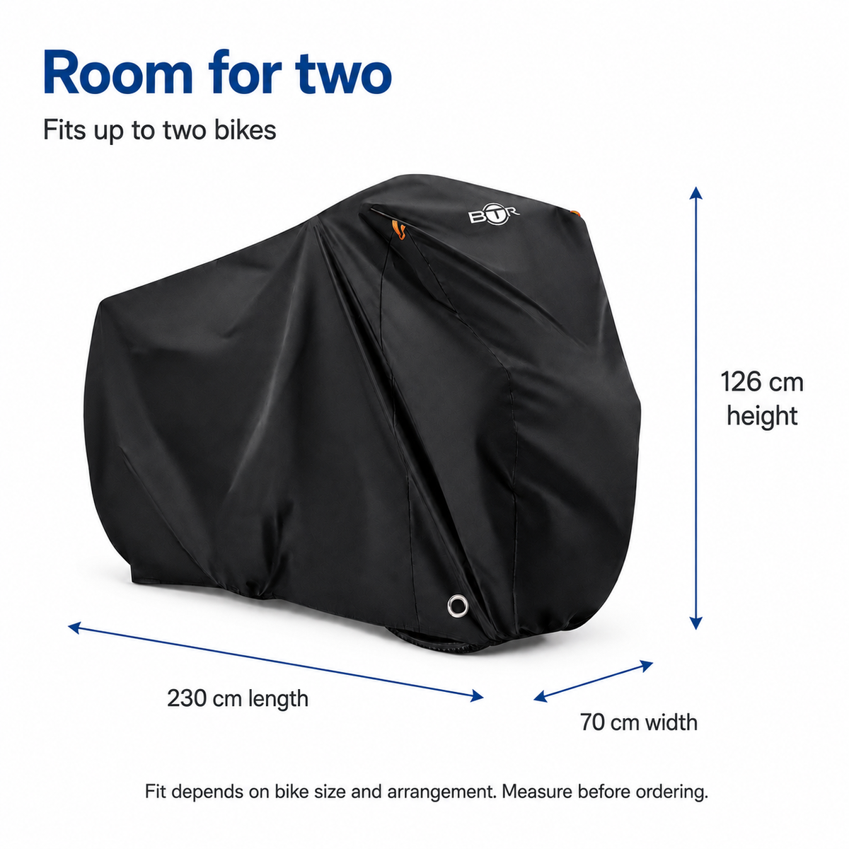 BTR Extra Large Heavy Duty Waterproof Bicycle Cover For 1 or 2 Bikes