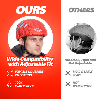 BTR red cycling helmet cover, wide compatibility with adjustable fit
