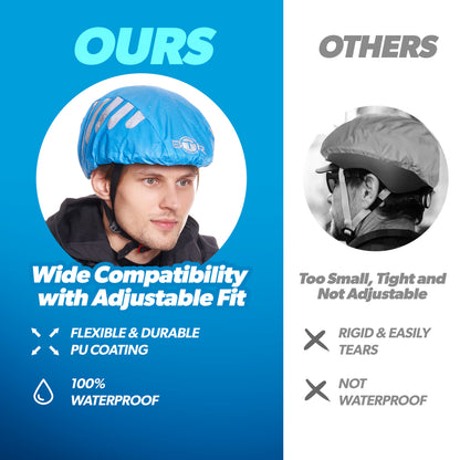 BTR blue cycling helmet cover, wide compatibility with adjustable fit
