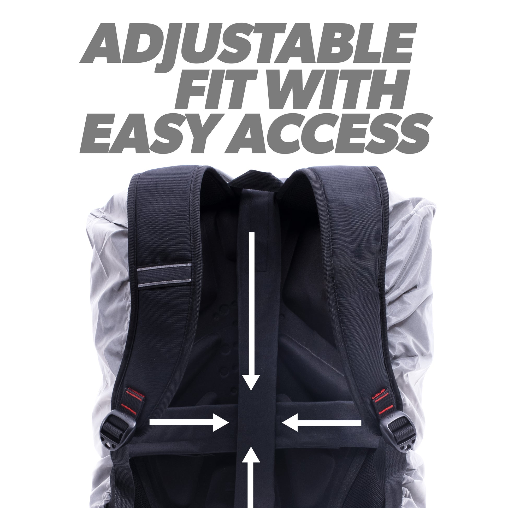 BTR silver rucksack cover with adjustable fit and easy access straps