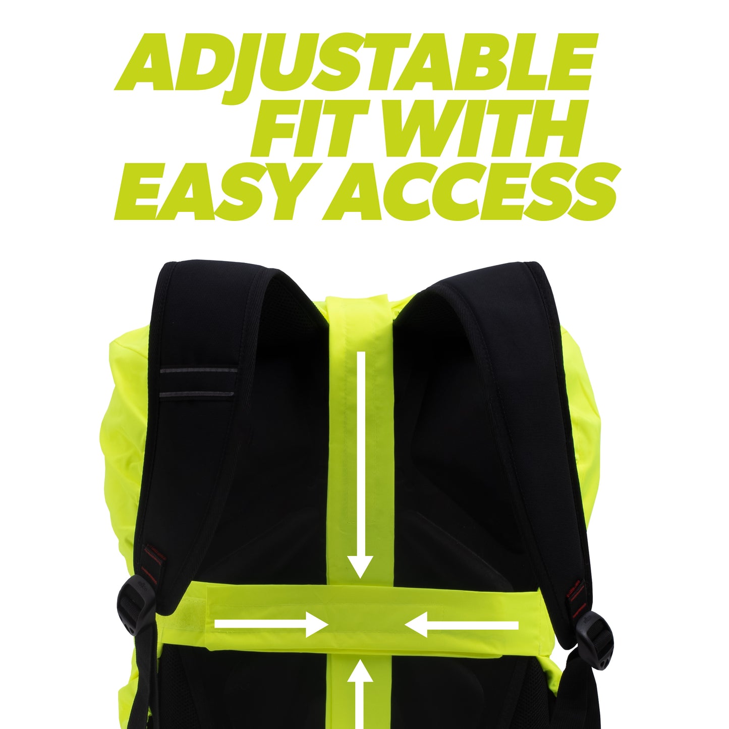 BTR yellow rucksack cover with adjustable fit and easy access straps