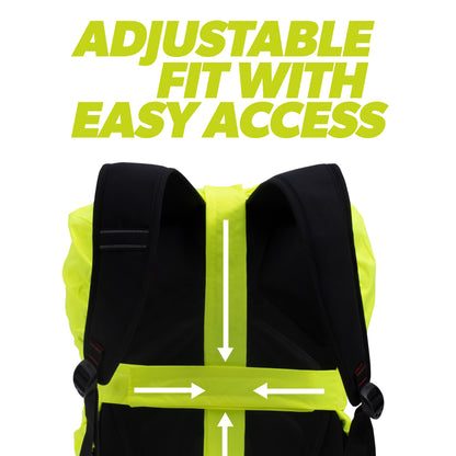BTR yellow rucksack cover with adjustable fit and easy access straps