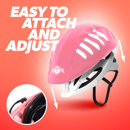 BTR pink waterproof helmet cover, easy to attach and adjust