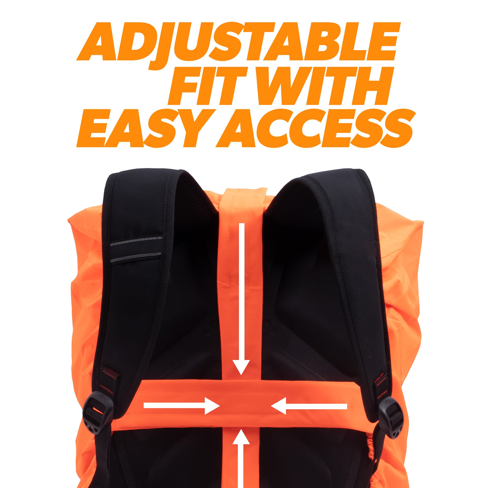 BTR orange rucksack cover with adjustable fit and easy access straps