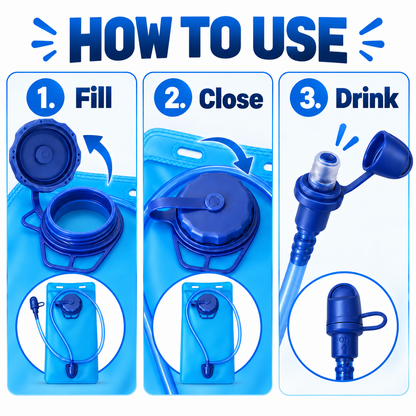 How to use the BTR hydration bladder: fill, close, drink