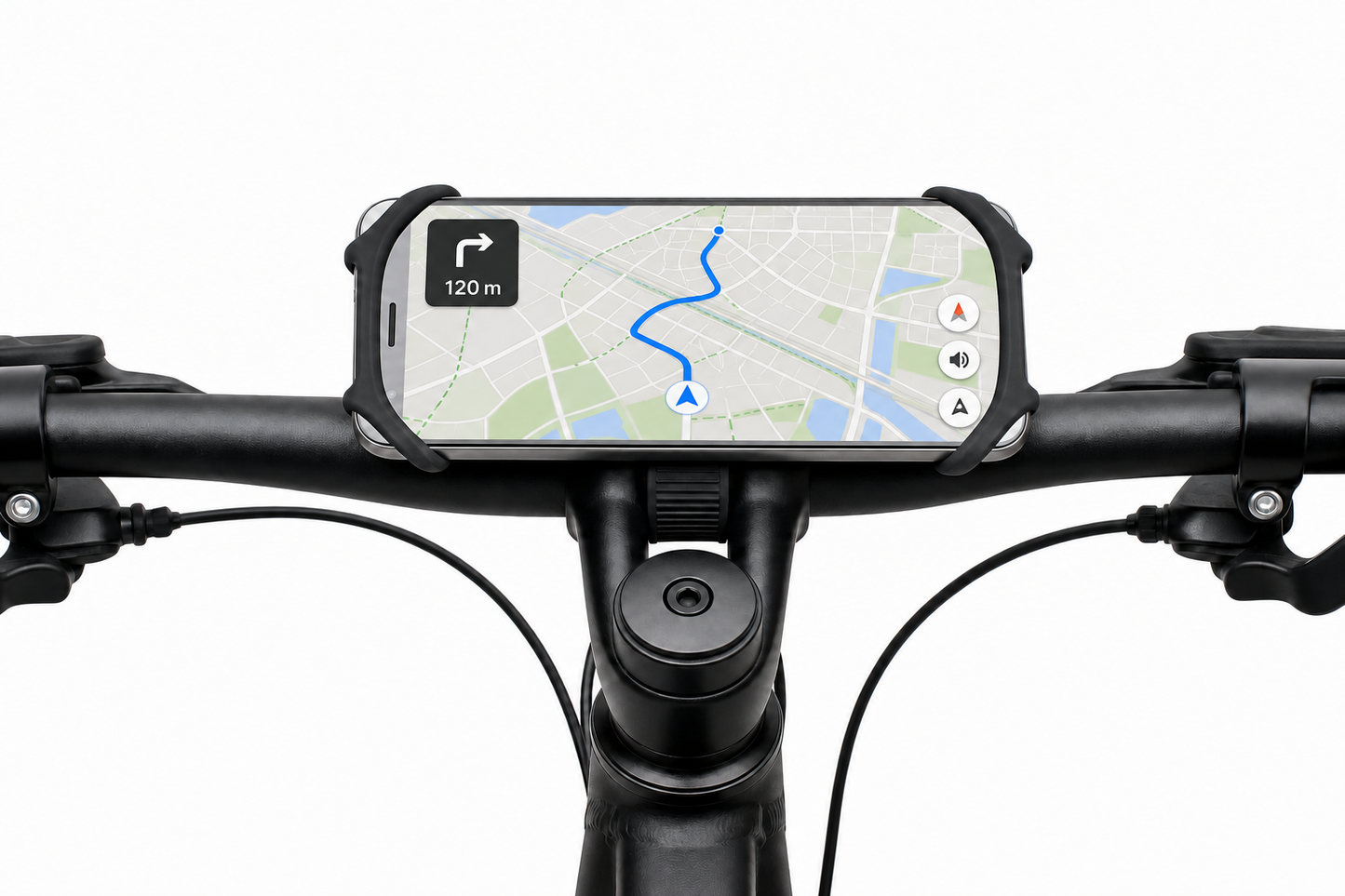 bike phone holder with phone in landscape view