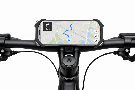 bike phone holder with phone in landscape view