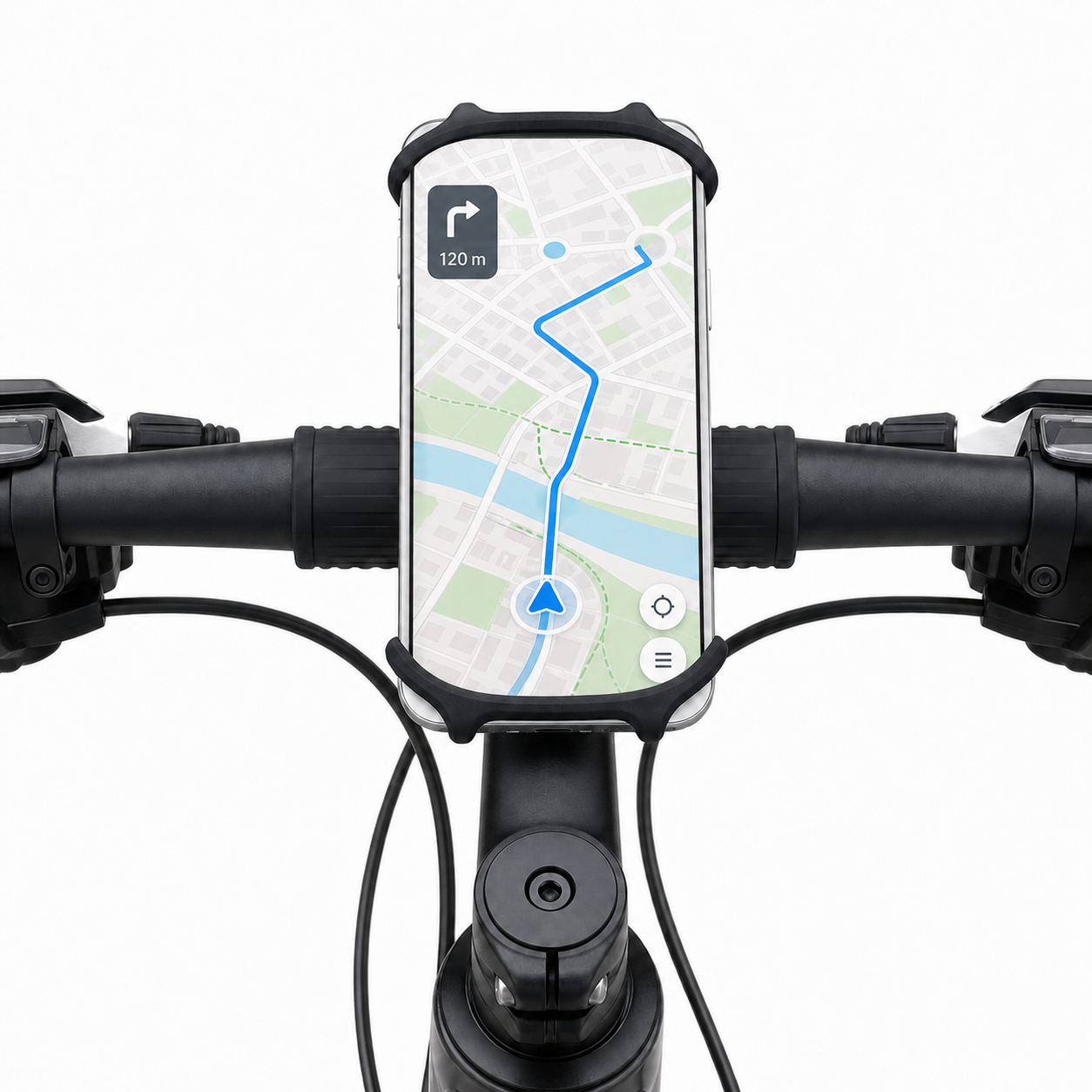 bike phone holder with phone in portrait view