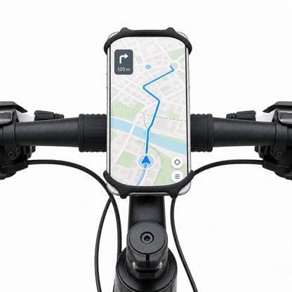 bike phone holder with phone in portrait view