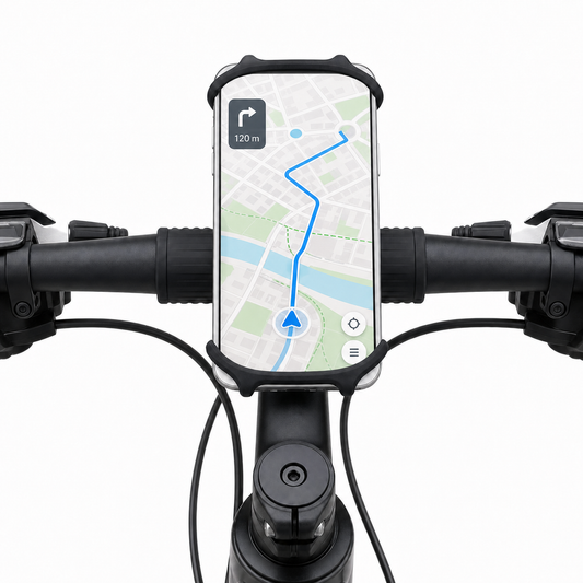 bike phone holder with phone in portrait view