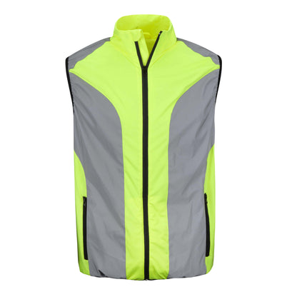 BTR mens yellow reflective gilet front view