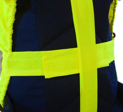 BTR Waterproof High Vis Reflective Backpack Rain Cover with 2 x LED Bicycle Lights