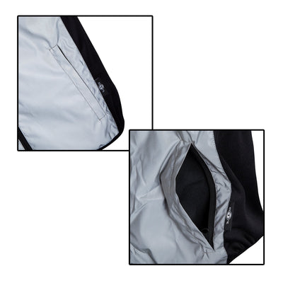 BTR Reflective Cycling & Running Gilet & Vest 3-P - 3 Pockets (2 Side & 1 Rear Pocket)