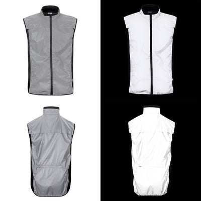 BTR Reflective Cycling & Running Gilet & Vest 3-P - 3 Pockets (2 Side & 1 Rear Pocket)
