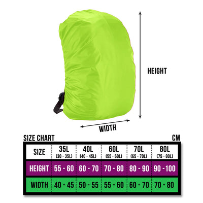 BTR Waterproof Backpack and Rucksack Covers. 35L - 70L - Five Colours