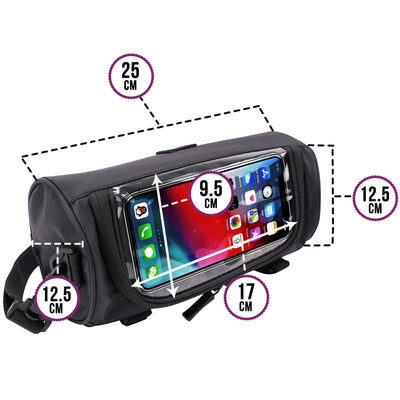 BTR Deluxe Cycling Handlebar Bike Bag and Bicycle Mobile Phone Holder