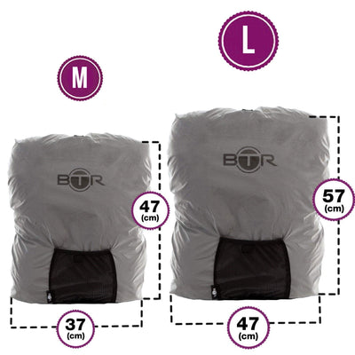 BTR Waterproof High Vis Reflective Backpack Rain Cover with 2 x LED Bicycle Lights