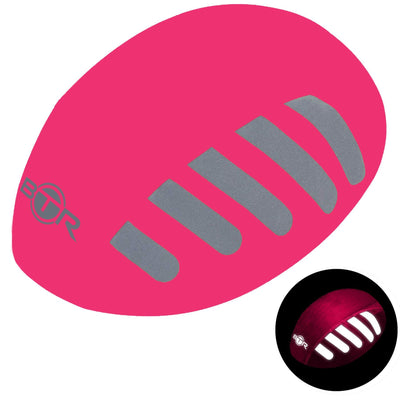 Waterproof high visibility reflective pink bicycle helmet cover