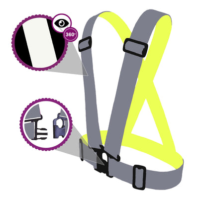 High Visibility Reflective Vest, Sash, for Running & Cycling
