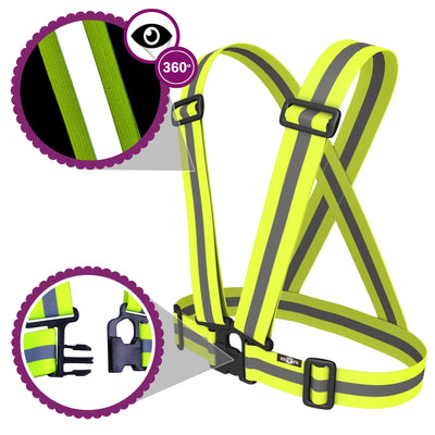 High Visibility Reflective Vest, Sash, for Running & Cycling