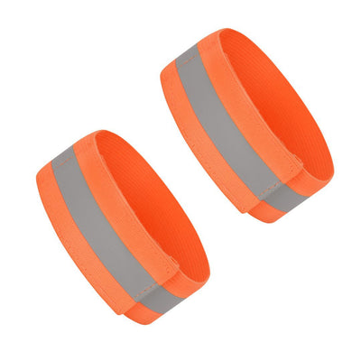 High Vis Orange Reflective Ankle & Arm Bands For Cycling & Running