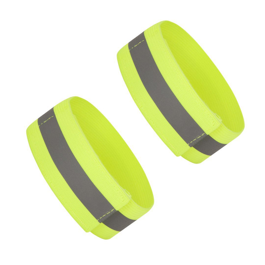 High Vis Yellow Reflective Ankle & Arm Bands For Cycling & Running