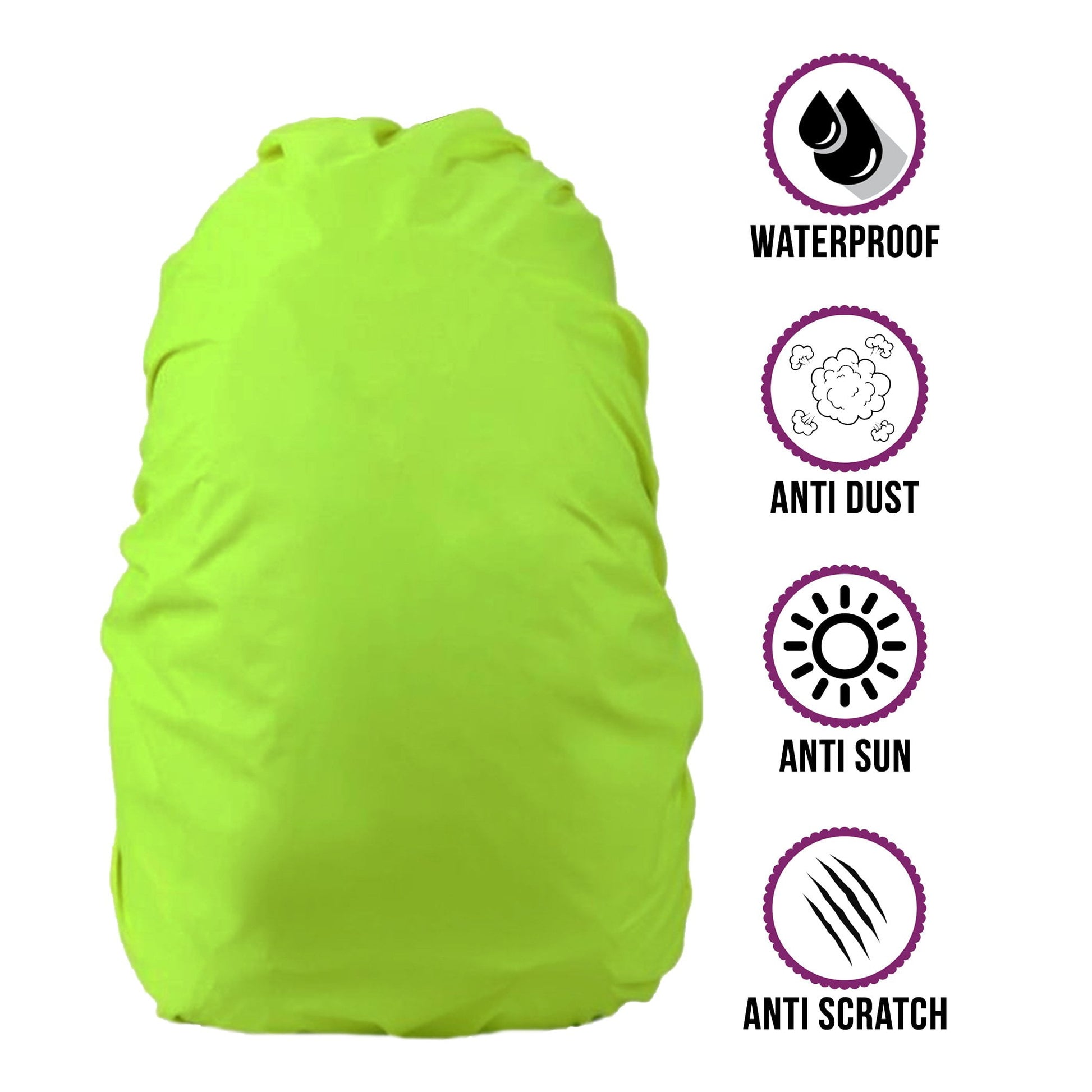 BTR yellow waterproof rucksack cover front view